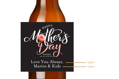 Mother's Day Custom Personalized Beer Label & Beer Carrier (set of 6)