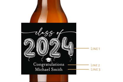 Graduation Custom Personalized Beer Label & Beer Carrier (set of 6)