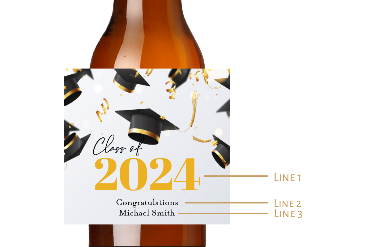 Graduation Custom Personalized Beer Label & Beer Carrier (set of 6)