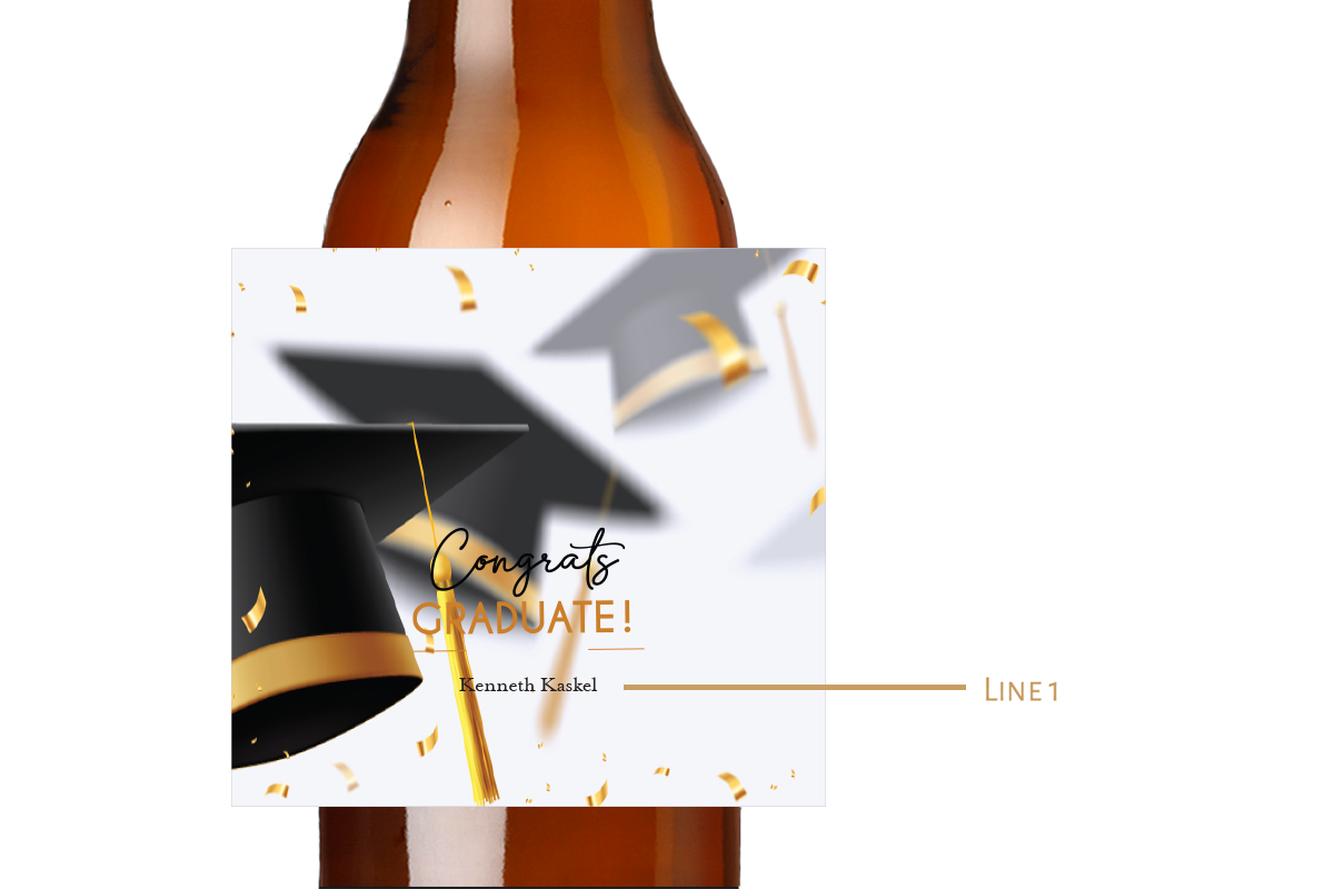 Congrats Graduate! Custom Personalized Beer Label & Beer Carrier (set of 6)