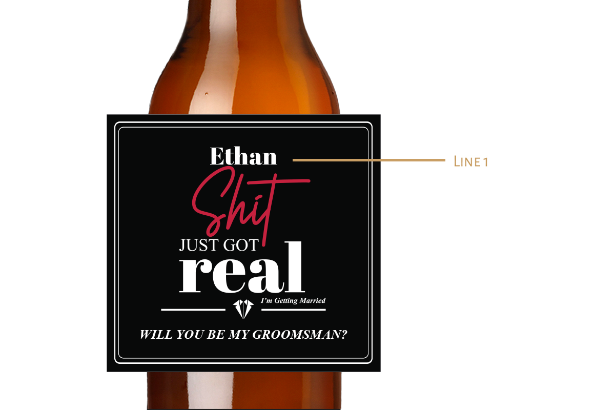 Just Got Real Custom Personalized Beer Label & Beer Carrier (set of 6)