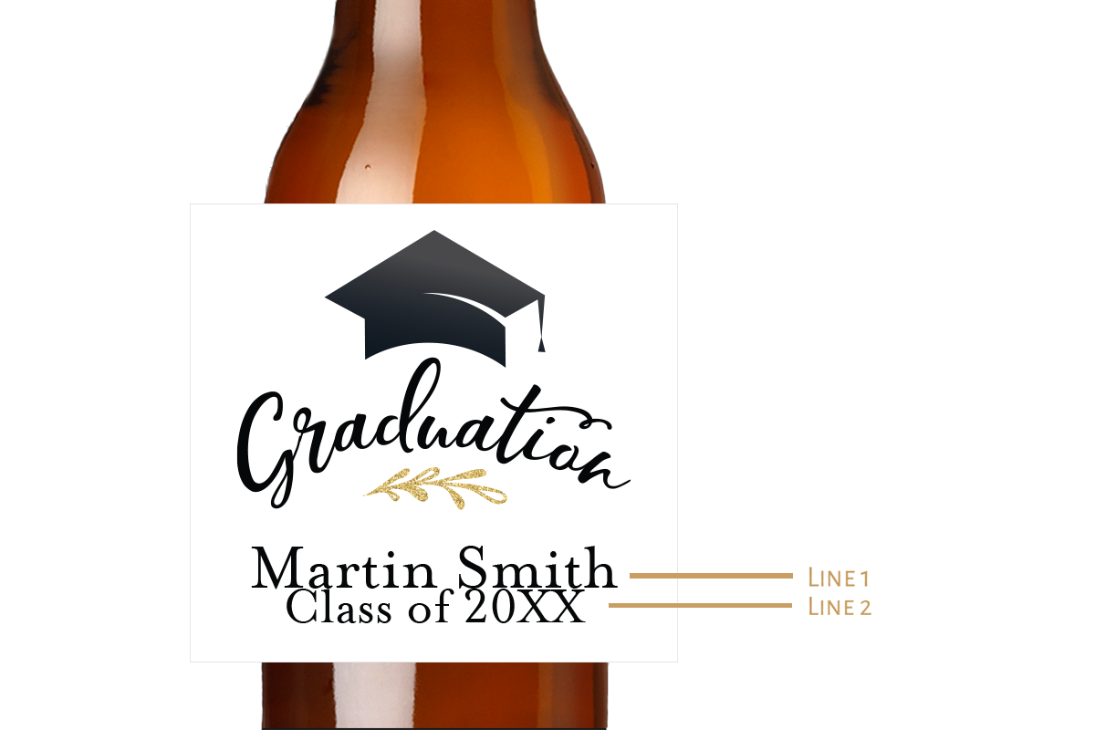 Graduation Custom Personalized Beer Label & Beer Carrier (set of 6)