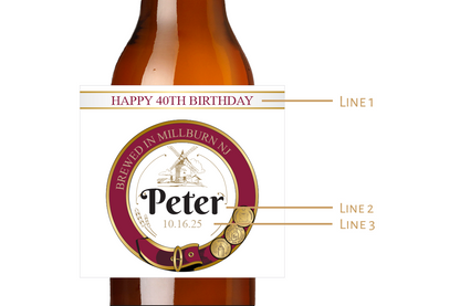 Birthday Custom Personalized Beer Label & Beer Carrier (set of 6)