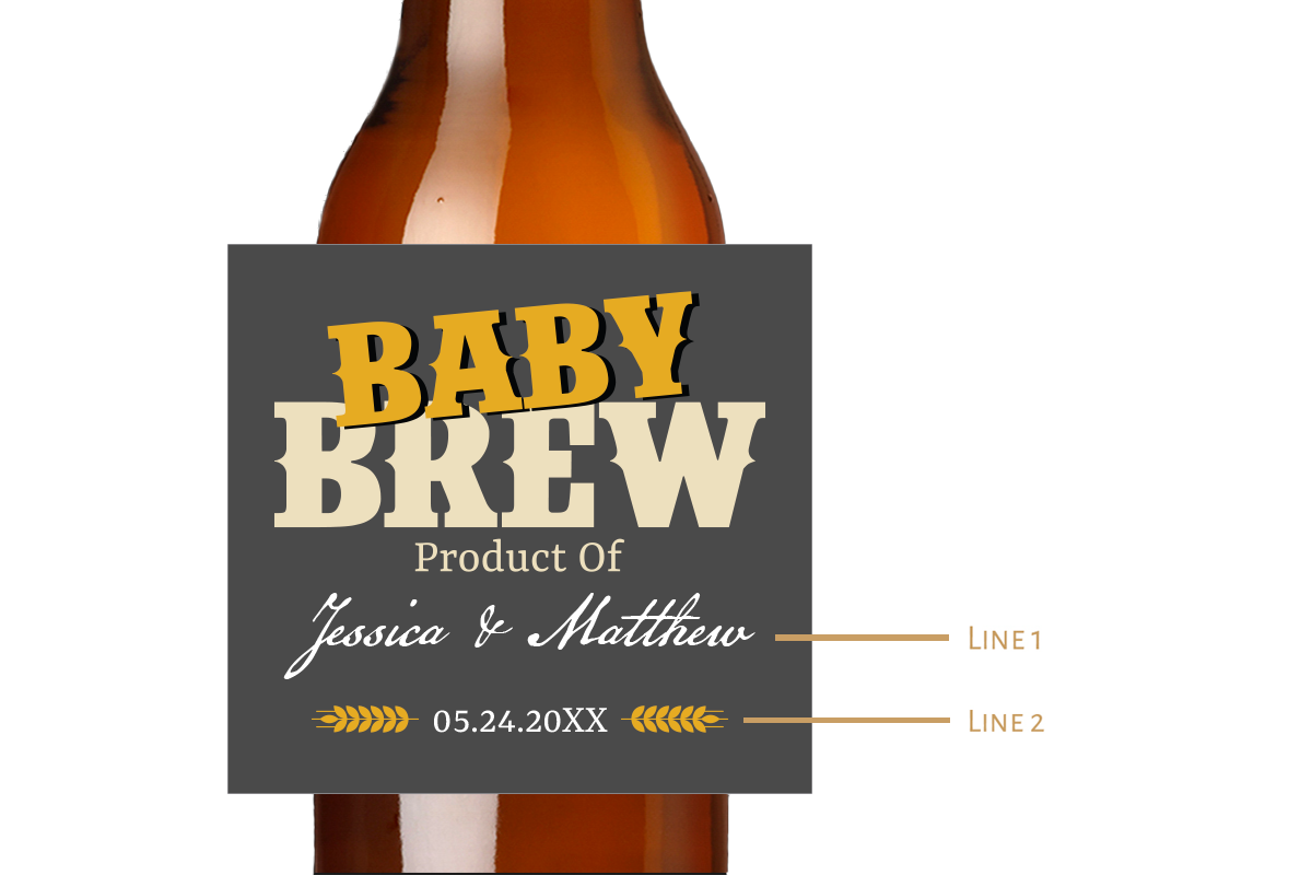 Baby Brew Custom Personalized Beer Label & Beer Carrier (set of 6)