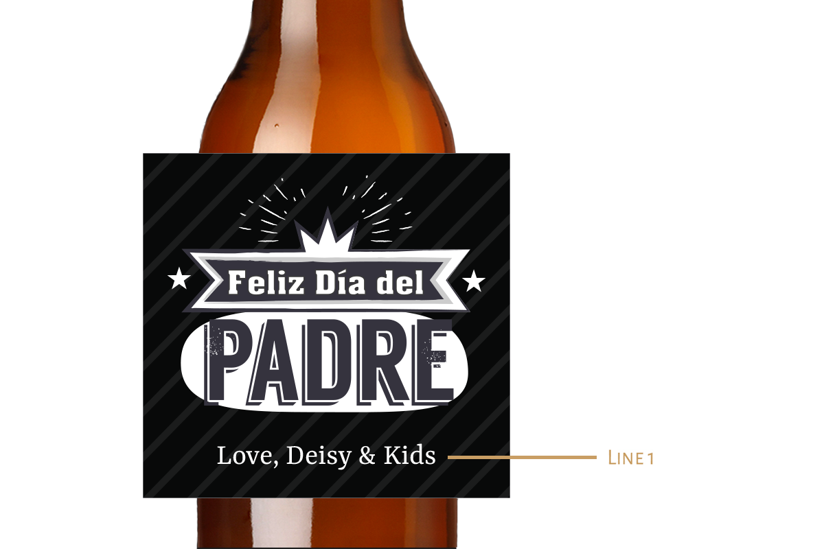 Feliz Dia Del Padre Custom Personalized Beer Label & Beer Carrier (set of 6)