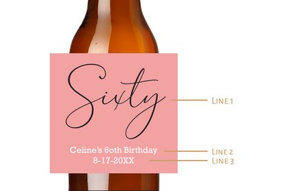 Birthday Custom Personalized Beer Label & Beer Carrier (set of 6)