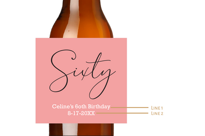 Birthday Custom Personalized Beer Label & Beer Carrier (set of 6)