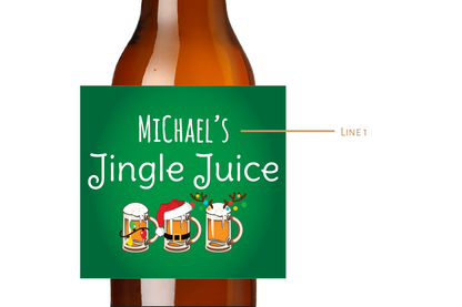 Jingle Juice Custom Personalized Beer Label & Beer Carrier (set of 6)