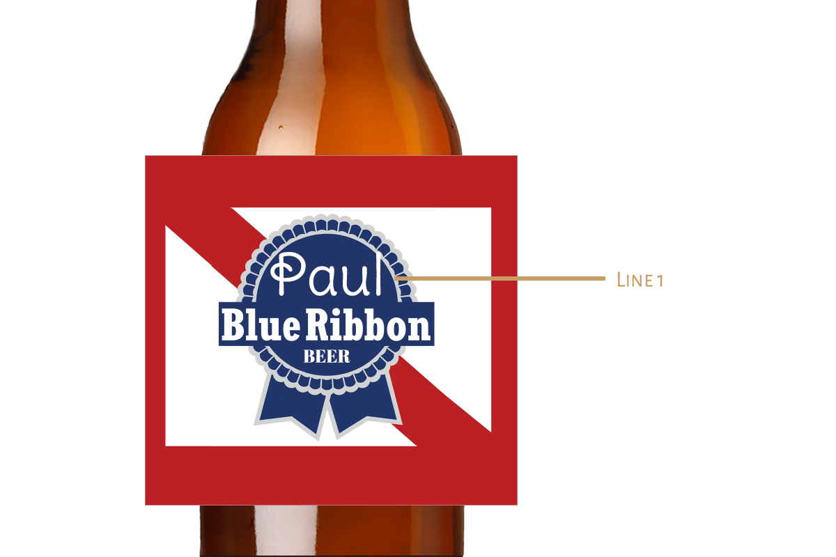 Blue Ribbon Custom Personalized Beer Label & Beer Carrier (set of 6)