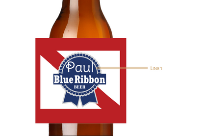 Blue Ribbon Custom Personalized Beer Label & Beer Carrier (set of 6)