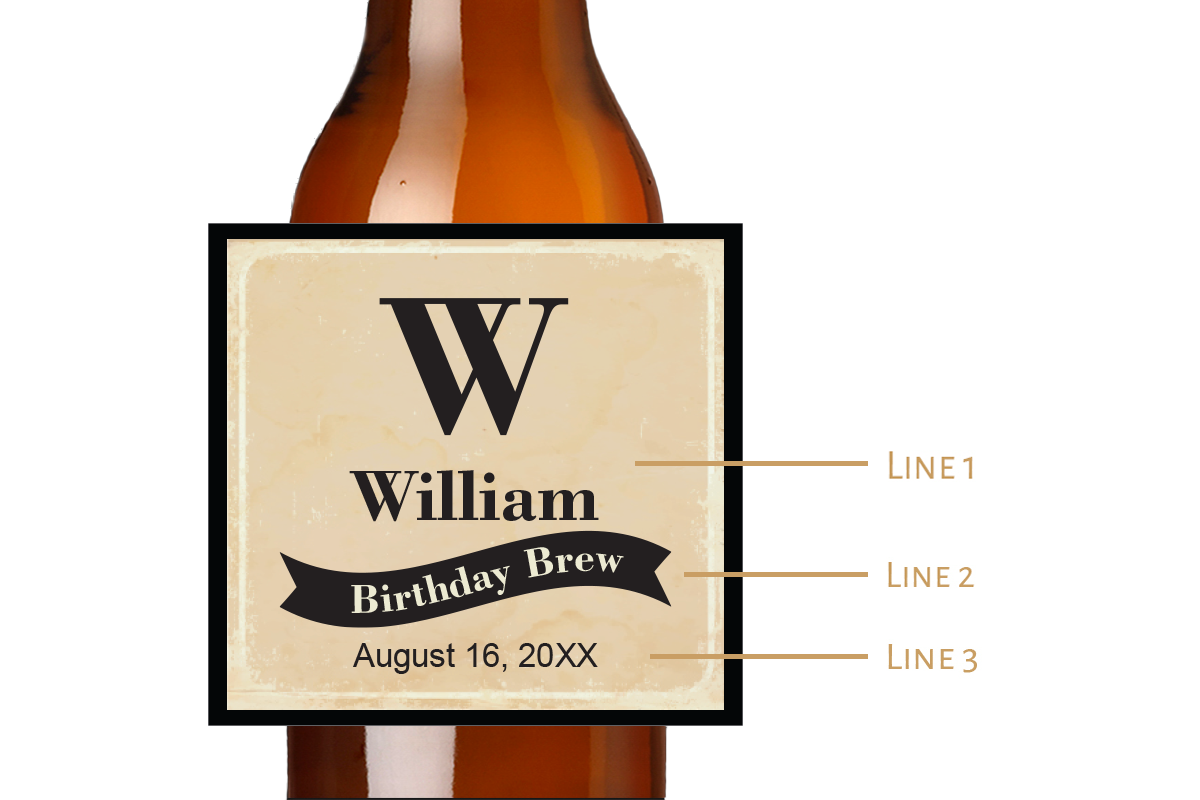 Birthday Custom Personalized Beer Label & Beer Carrier (set of 6)