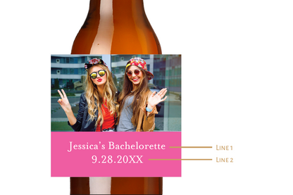 Bachelorette Party Photo Custom Personalized Beer Label & Beer Carrier (set of 6)