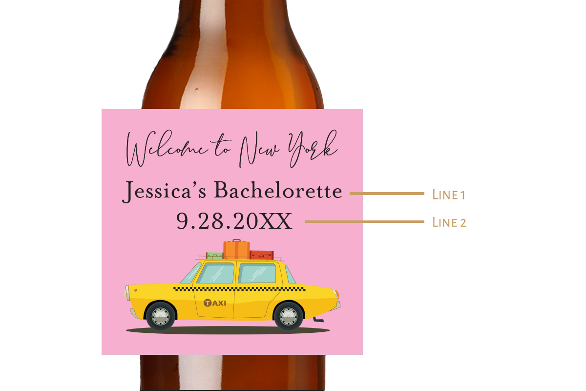 Welcome to New York Custom Personalized Beer Label & Beer Carrier (set of 6)