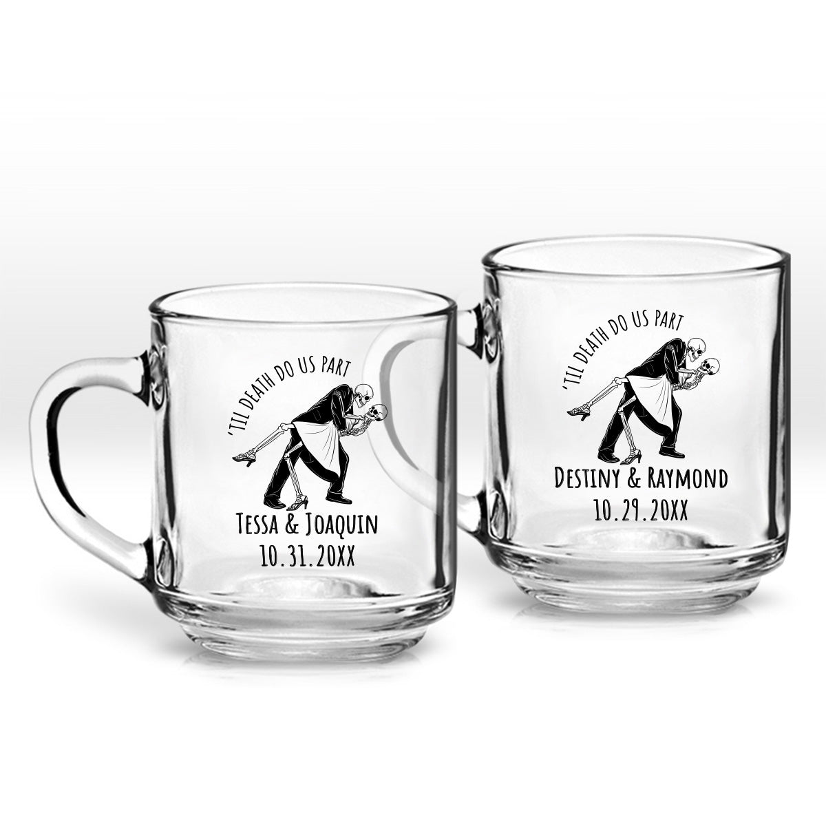 Till Death Do Us Part Personalized Clear Coffee Mug (Set of 24)