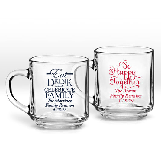 So Happy Together The Brown Family Reunion Personalized Clear Coffee Mug (Set of 24)