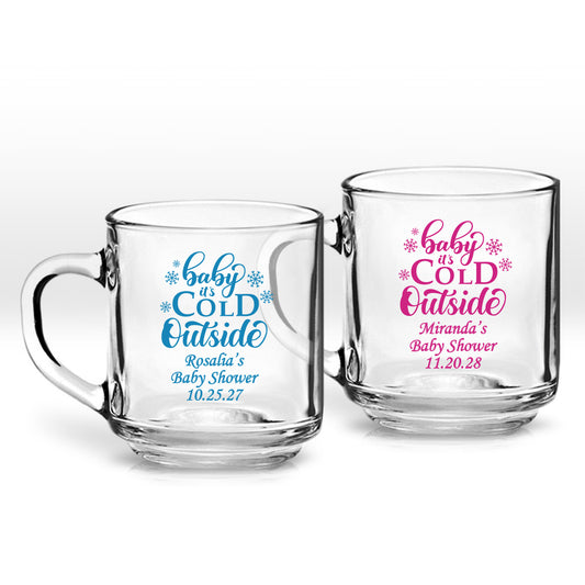 Baby It's Cold Outside Personalized Clear Coffee Mug (Set of 24)