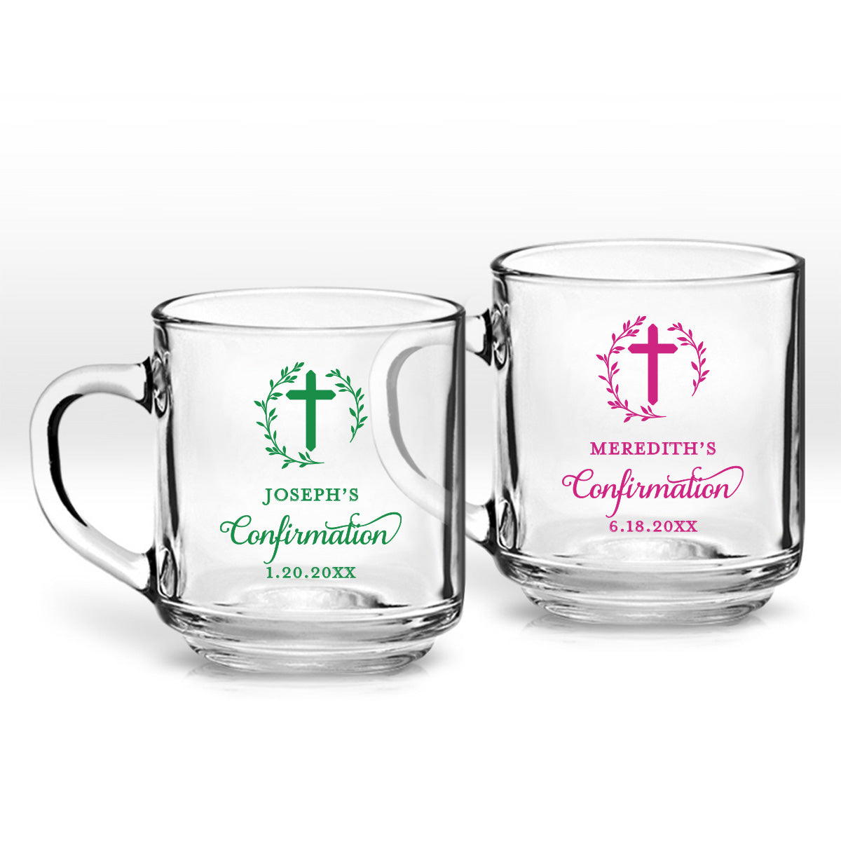 Cross Vine Personalized Clear Coffee Mug (Set of 24)