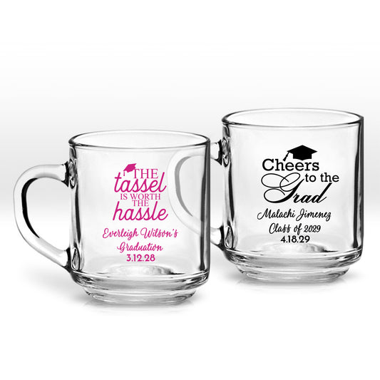 Cheers To The Grad Personalized Clear Coffee Mug (Set of 24)
