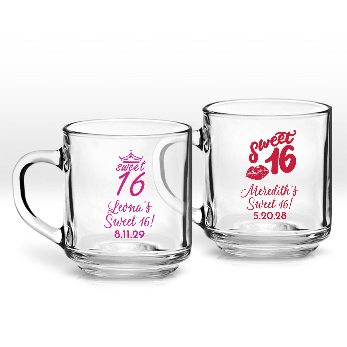 Sweet 16 Personalized Clear Coffee Mug (Set of 24)