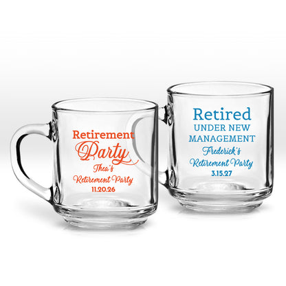 Retirement Personalized Clear Coffee Mug (Set of 24)