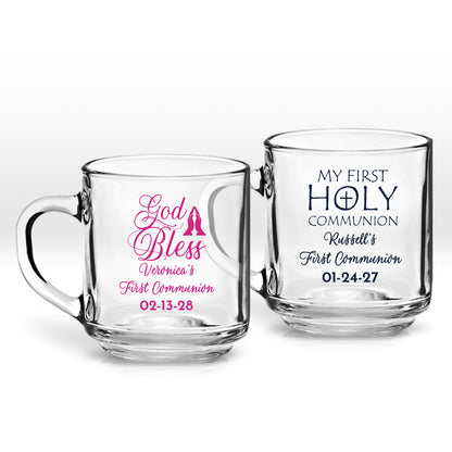 First Communion Personalized Clear Coffee Mug (Set of 24)