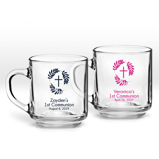 Zayden's 1st Communion Personalized Clear Coffee Mug (Set of 24)
