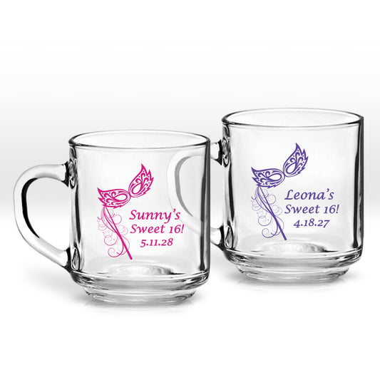 Sunny's Sweet 16 Personalized Clear Coffee Mug (Set of 24)