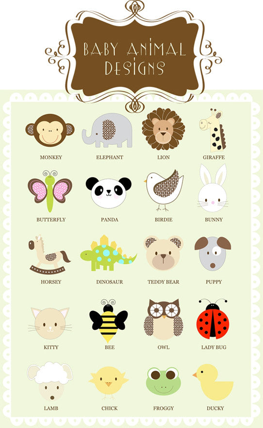 Baby Animal Water Bottle Labels