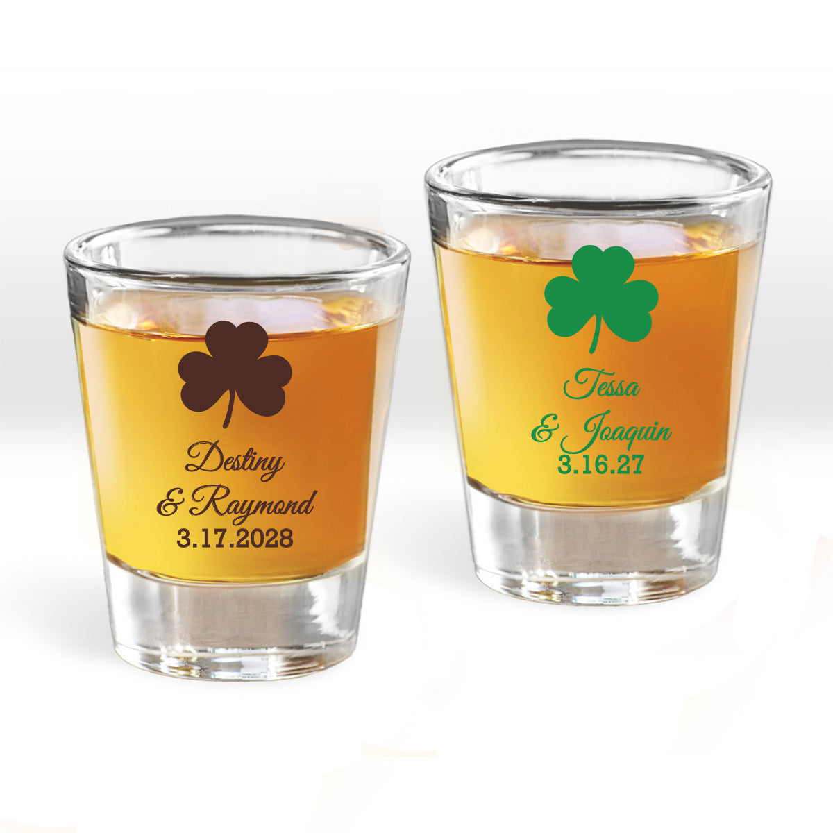 Irish Shamrock Personalized Fluted Shot Glass (Set of 24)