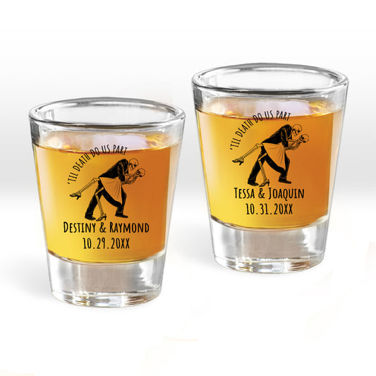 Till Death Do Us Part Personalized Fluted Shot Glass (Set of 24)