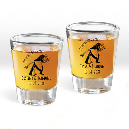 Till Death Do Us Part Personalized Fluted Shot Glass (Set of 24)