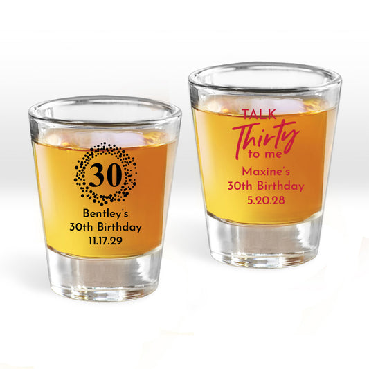 Talk Thirty To Me Personalized Fluted Shot Glass (Set of 24)