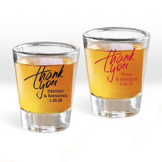 Tessa & Joaquin Personalized Fluted Shot Glass (Set of 24)