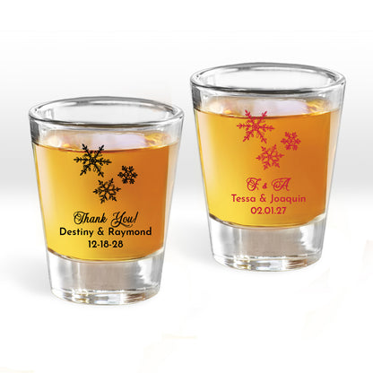 Snowflakes Personalized Fluted Shot Glass (Set of 24)