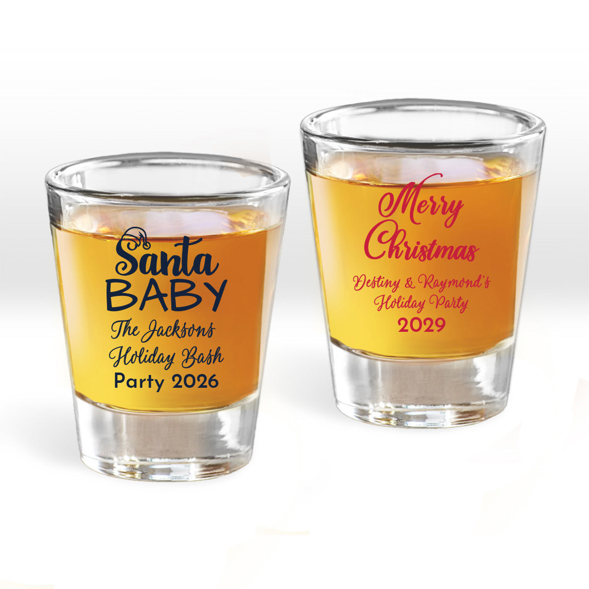 Holiday Personalized Fluted Shot Glass (Set of 24)