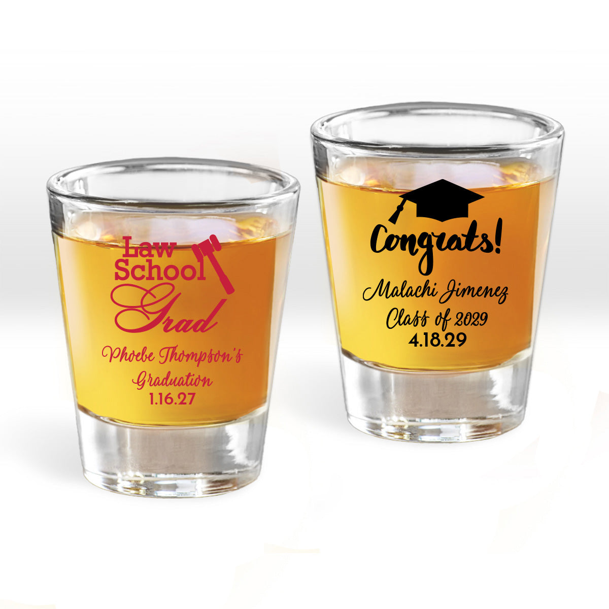 Law School Grad Personalized Fluted Shot Glass (Set of 24)