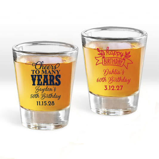 Cheers To Many Years Personalized Fluted Shot Glass (Set of 24)