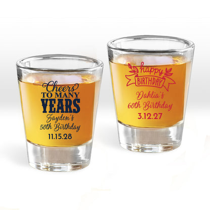 Cheers To Many Years Personalized Fluted Shot Glass (Set of 24)