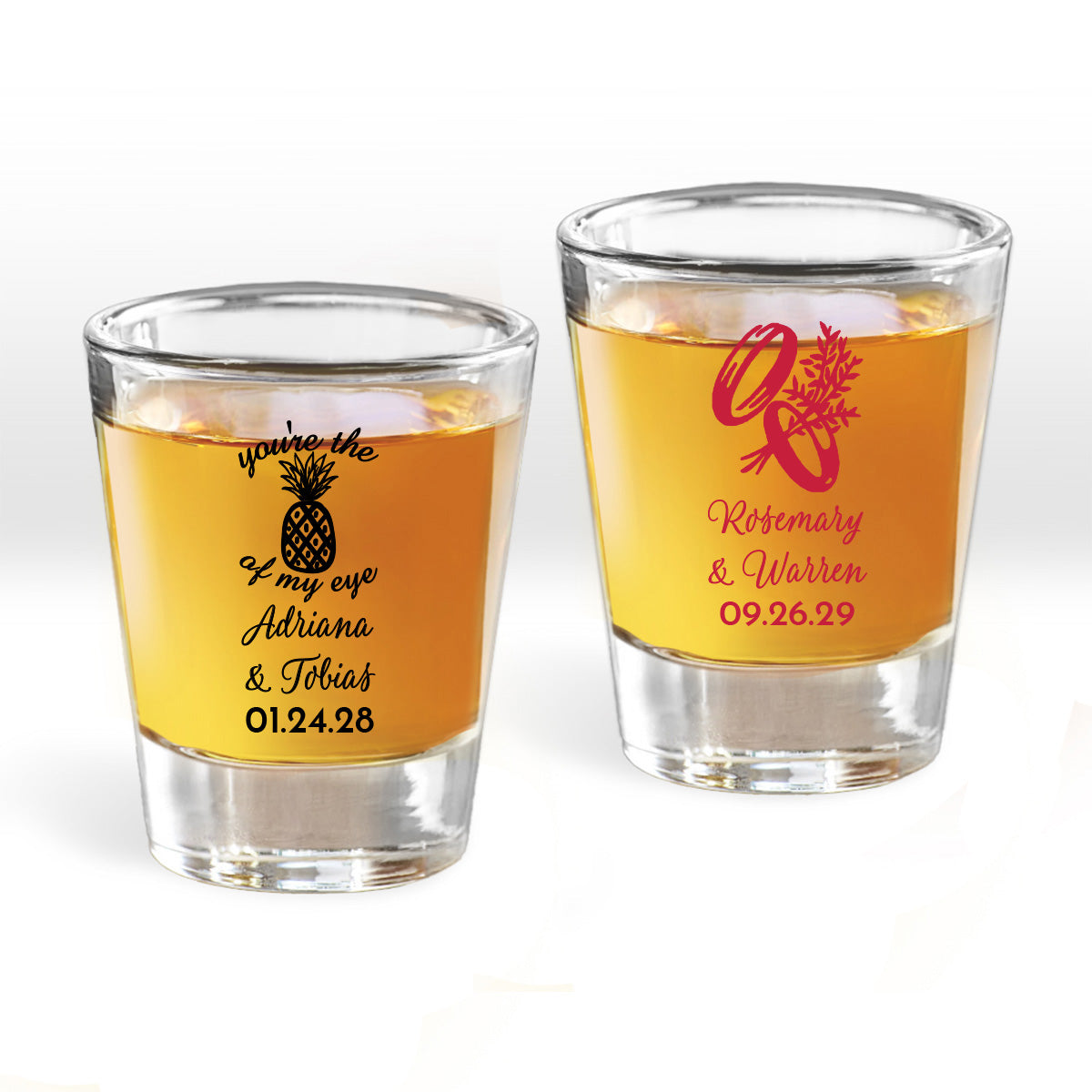 Rosemary & Warren Personalized Fluted Shot Glass (Set of 24)