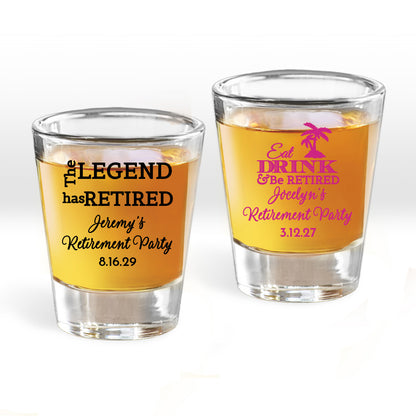The Legend Has Retired Personalized Fluted Shot Glass (Set of 24)