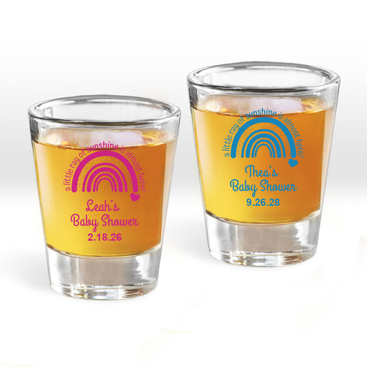 Leah’s Baby Shower Personalized Fluted Shot Glass (Set of 24)