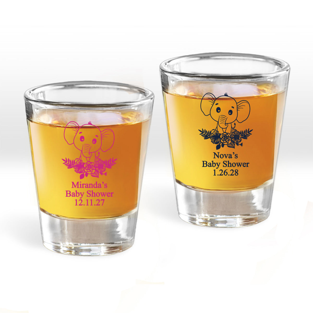 Baby Elephant Personalized Fluted Shot Glass (Set of 24)