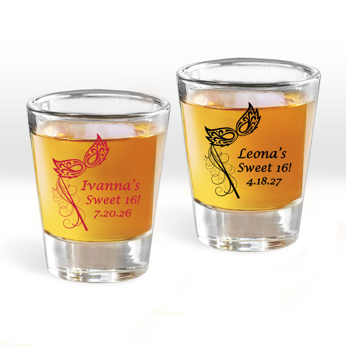 Sweet 16 Personalized Fluted Shot Glass (Set of 24)