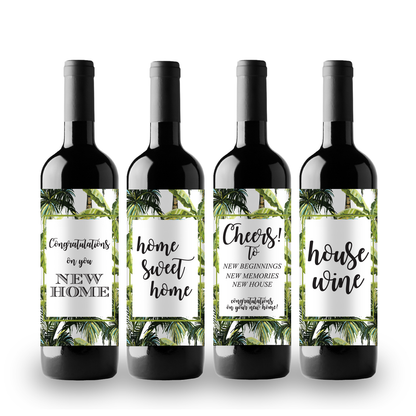 Housewarming Wine Champagne Labels (set of 4)