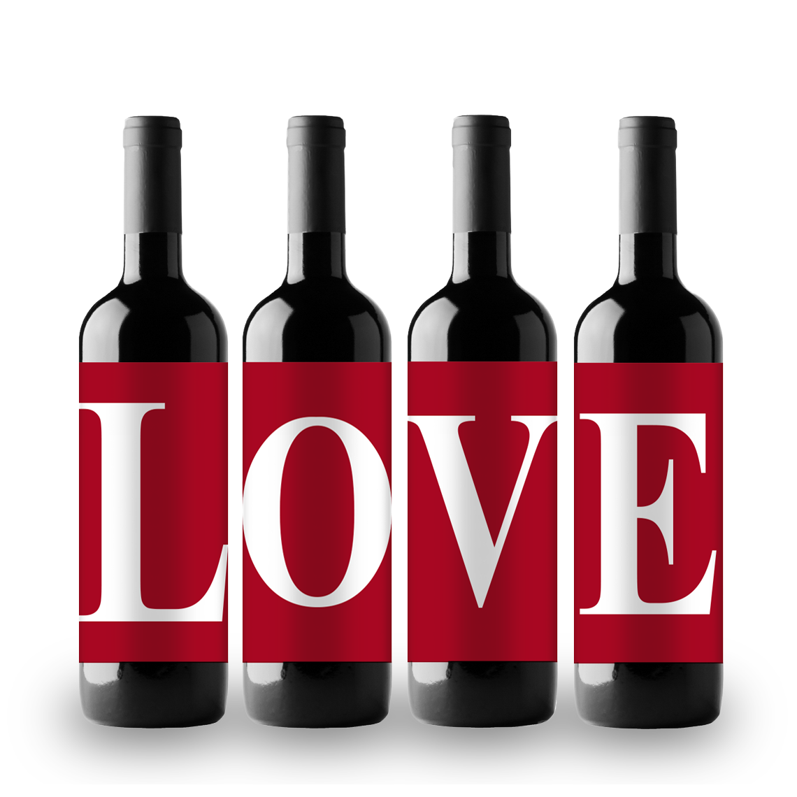 LOVE Wine Champagne Labels (set of 4)