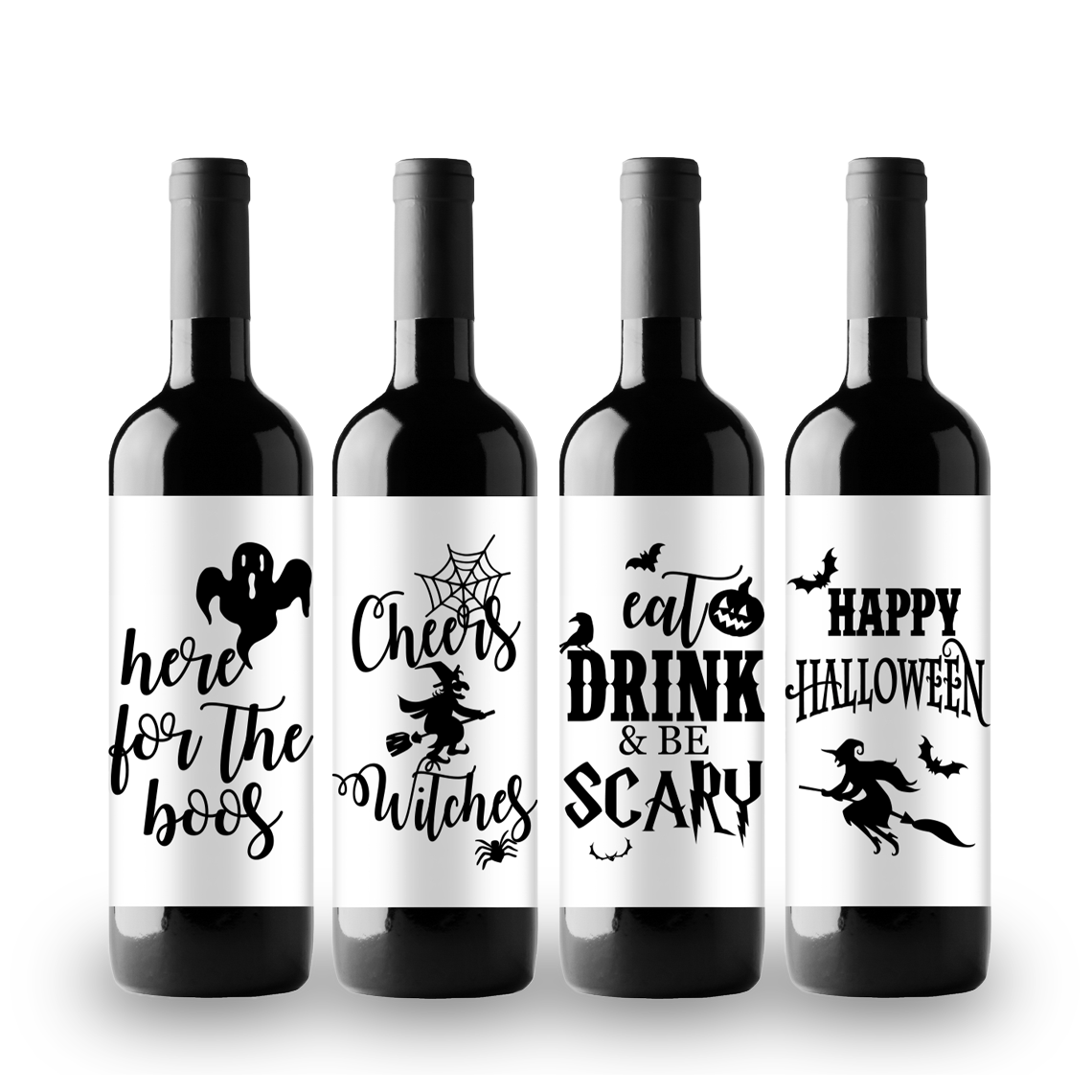 Halloween Wine Champagne Labels (set of 4)