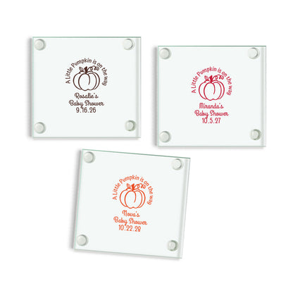 Rosalie's Baby Shower Personalized Glass Coaster (Set of 24)