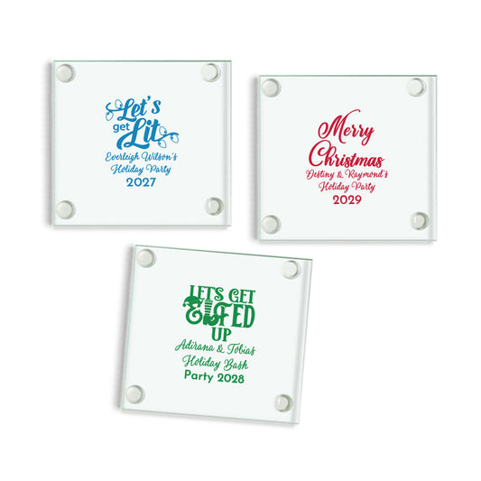 Let’s Get Lit Personalized Glass Coaster (Set of 24)