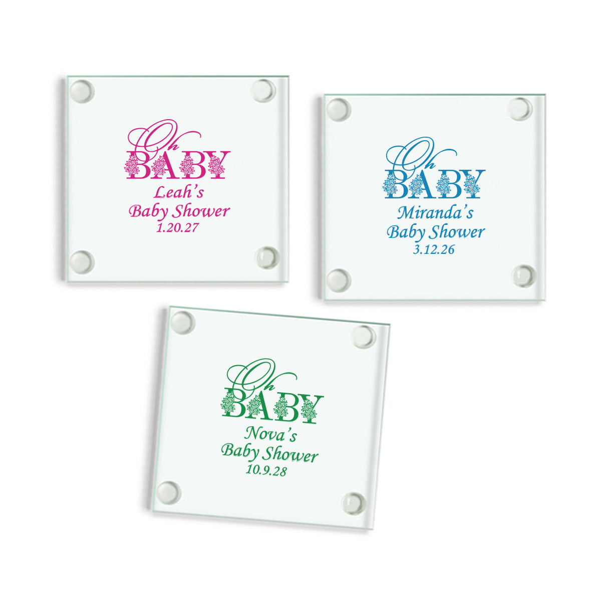 Oh Baby Personalized Glass Coaster (Set of 24)
