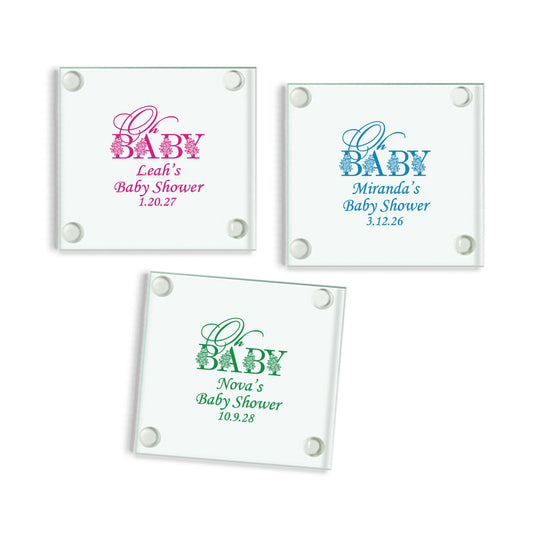 Oh Baby Personalized Glass Coaster